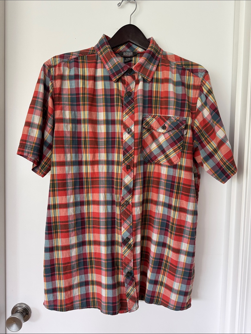 Outdoor Research Red Plaid Short-Sleeve Button-Down Shirt